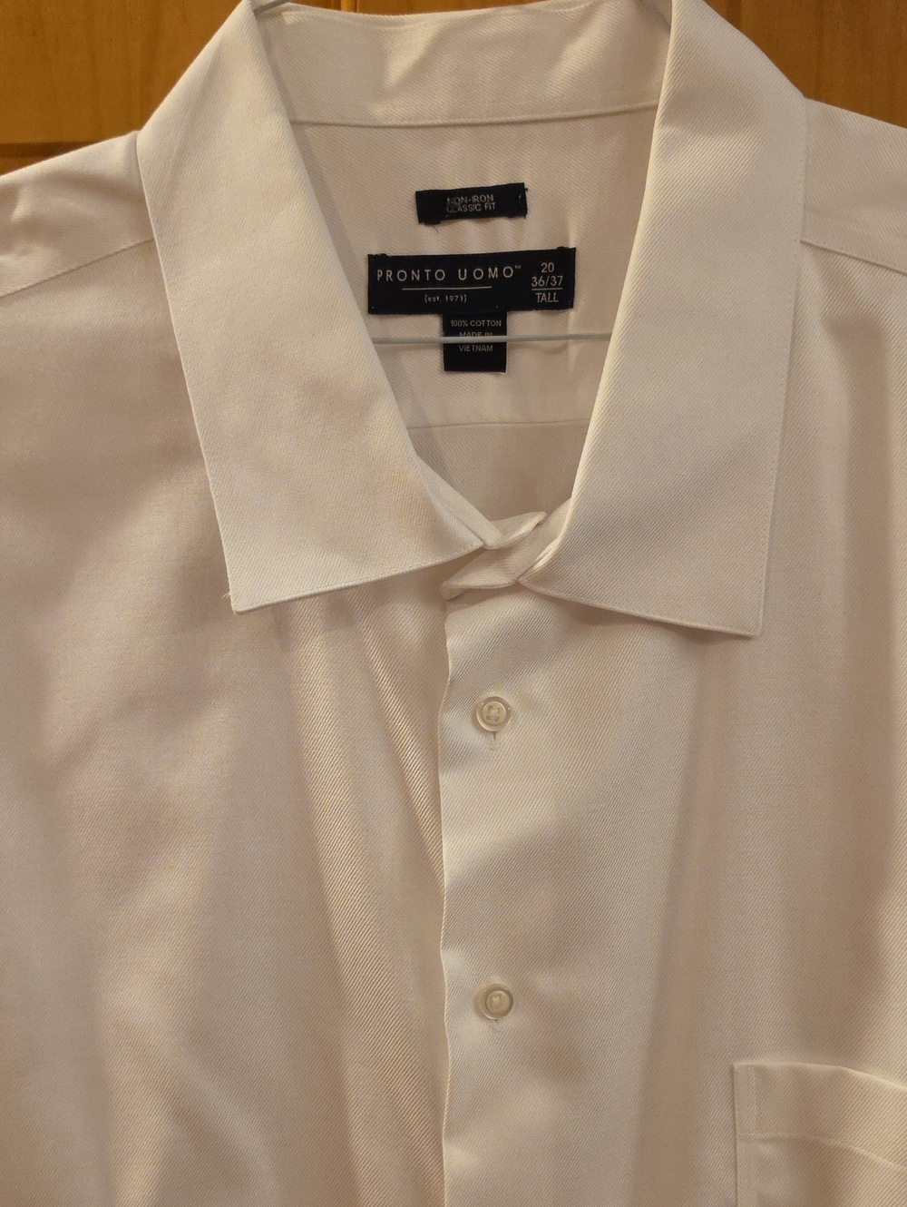 Pronto Uomo Men's Cream Dress Shirt - Spread Collar